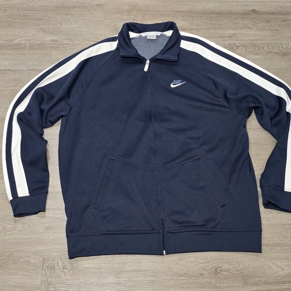 Vintage 90's -Y2K Nike Silver Tag Striped Full Zip Track Jacket Mens Sz XXL Blue - Picture 7 of 8